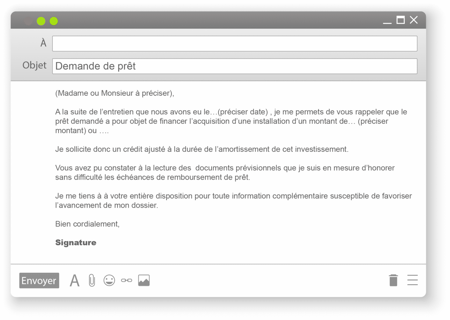 Lettre type de demande de prêt à la banque